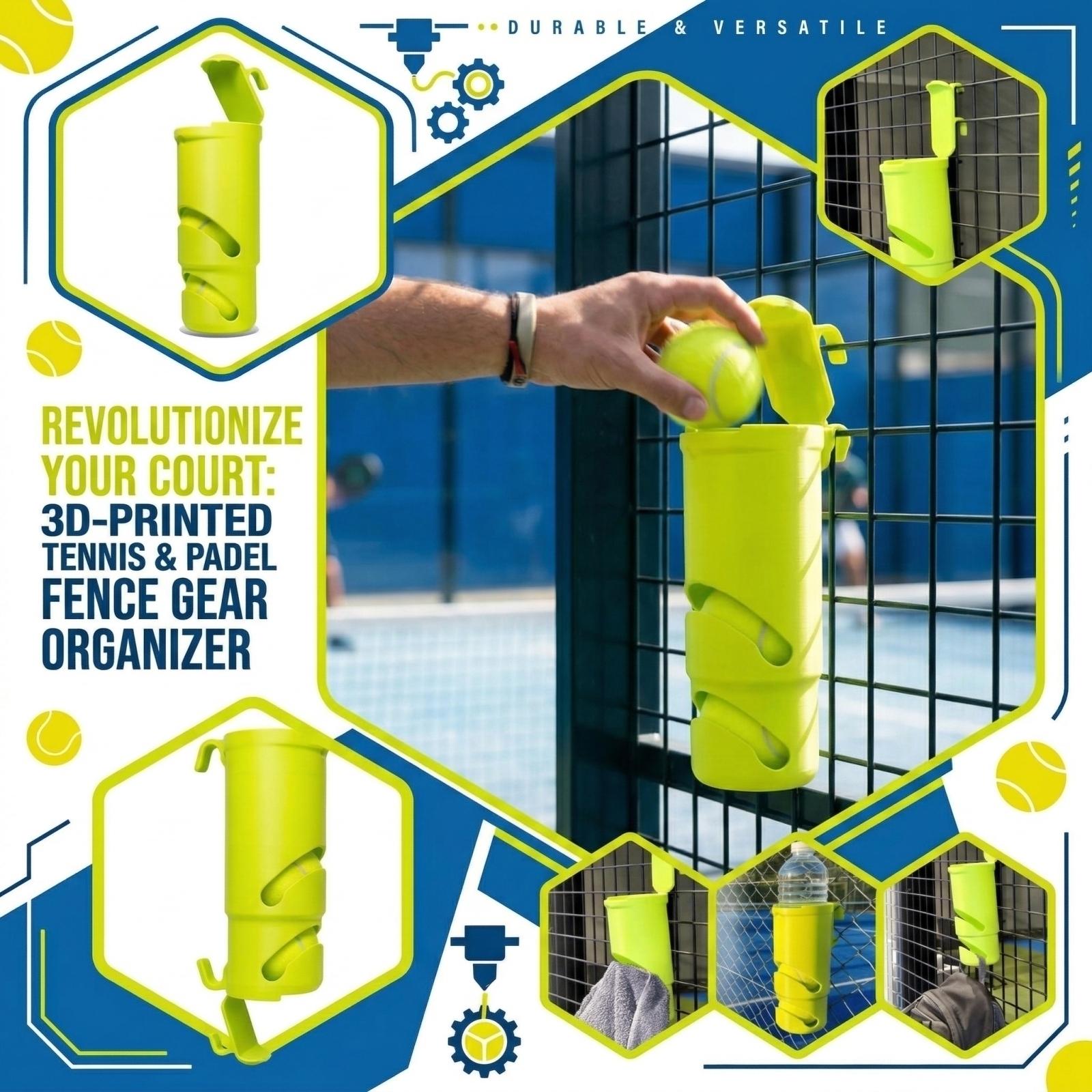 

3D Printed Tennis Fence Storage Rack, Court Equipment Organizer One Size