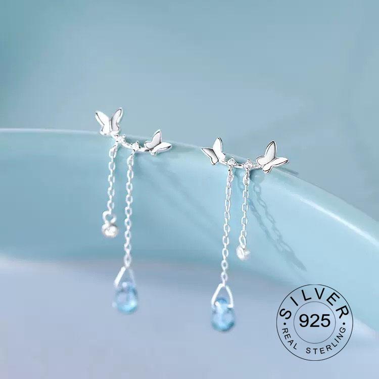 925 Silver Vintage Earrings For Women Trendy Simple Star Long Tassel Earring Jewelry Prevent Allergy Party Accessories