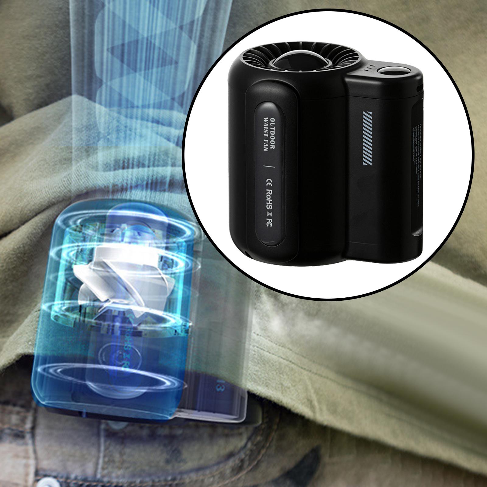 

Ременной вентилятор для работы на открытом воздухе, спортивный мини-регулируемый портативный электрический портативный вентилятор чёрный