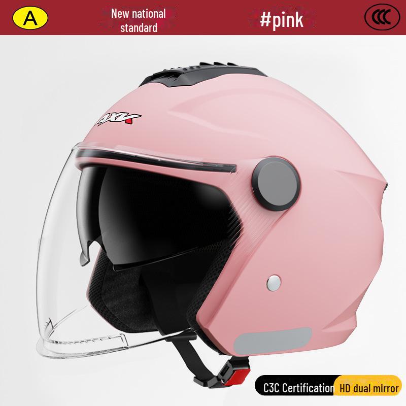 Casque de moto certifié 3C pour toutes les saisons – Demi-casque de sécurité pour hommes et femmes pour la chaleur hivernale