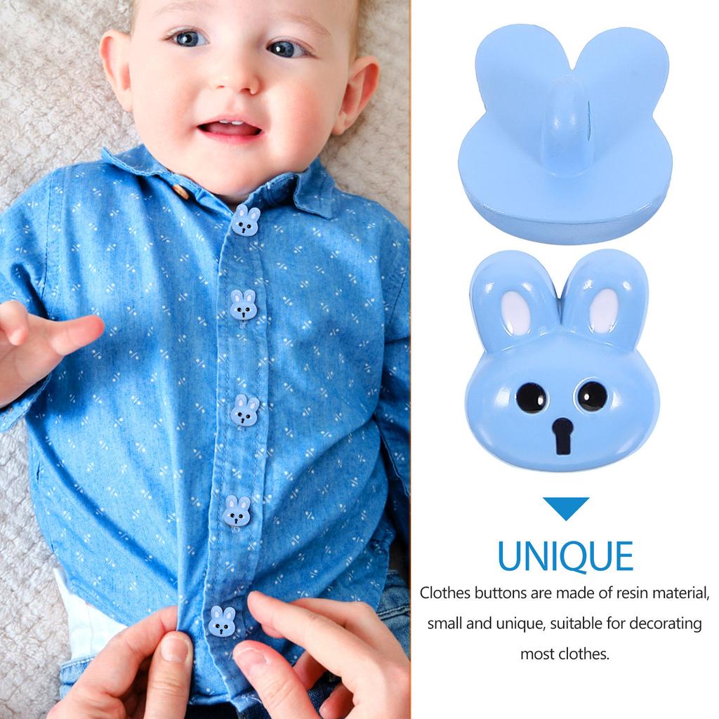 12Pcs Decorative Bunny Resin Buttons Small Sewing Buttons for Clothes DIY Crafts Rabbit Coat Button Easter Theme