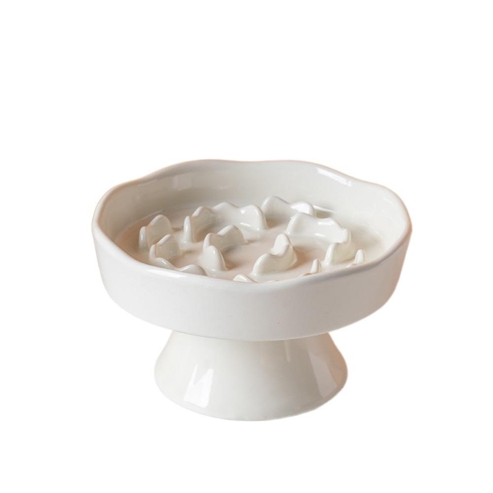 

Ceramic Pet High Foot Bowl Multi-use Dog Feeding Basin Pet Drinking Feeder Kitten Puppy белый