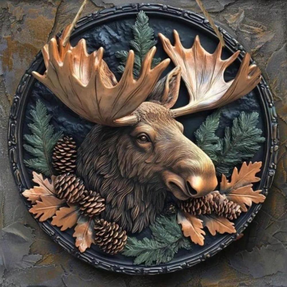 Metal Moose Tin Sign Wall Decor for Pub Kitchen Cafe Home Office