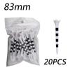20pcs/Bag Plastic Golf Tee With Red/Black/Blue/Pink/Green Stripe Marking, Durable, Golf Supplies