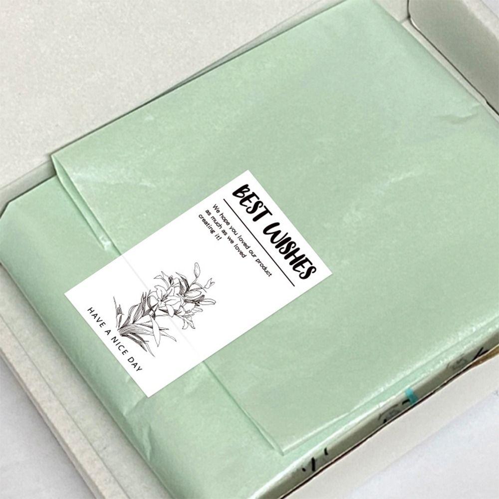 50PCS White Thanks Decals Commodity Packaging Open Me Tags Creative Flower Sealing Labels  Festival