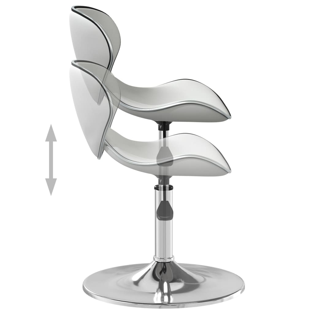 Vidaxl Bar Stool, White, Upholstered In Faux Leather