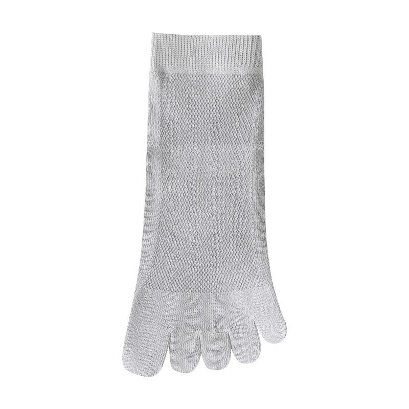Sommer Herren Fünf-Zehen-Socken, Mesh Atmungsaktiv Einfarbig Mittelwaden-Socken, Sport Schweißabsorbierend und Geruchsneutral Modische Freizeit-Socken