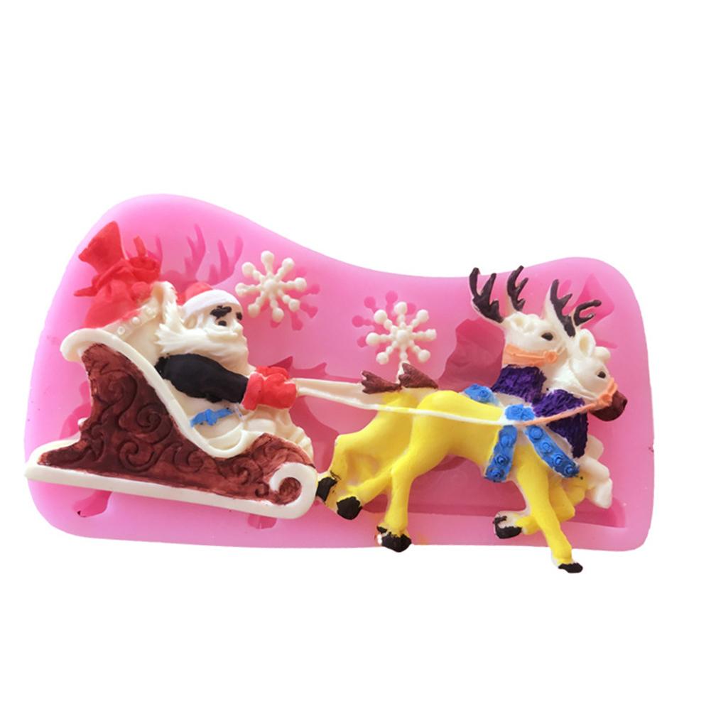 

Cooking Tools Christmas Cake Decoration Tools Silicone Mold Baking Fondant Sugar Craft Molds DIY Cake Pink#0 розовый