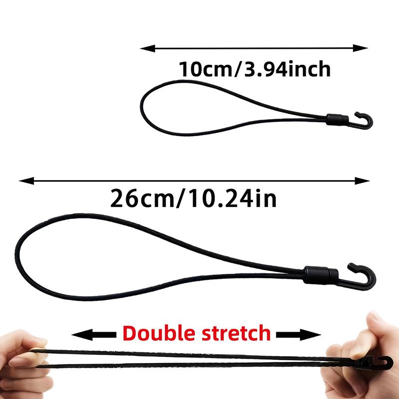 10/50Pcs Bungee Cord With Hooks High Elasticity Expander With Hooks Rubber Tensioner With Hooks For Camping Tarpaulin