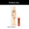 Classical Wooden Festival Nutcrackers Statue With Detailed Carving 38cm Unpainted Soldier Figure Ornament Seasonal Item