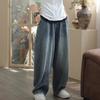 Pants for Women Plus Size Stretchy Elastic High Waist Long Trousers Solid Colour Casual Wide Leg Jean Pants