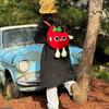 Canvas Cartoon Tomato Plush Backpack With Fun Cartoon Pattern Students For