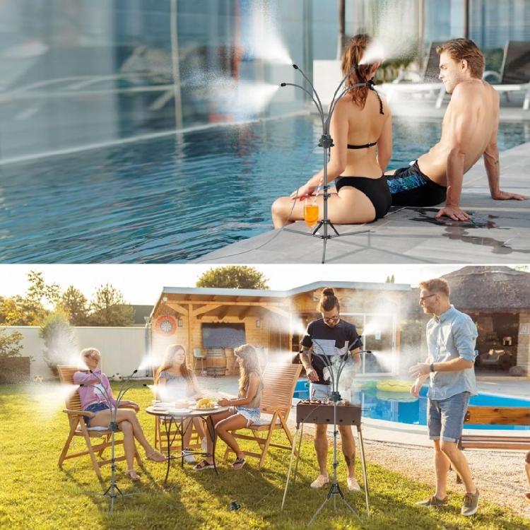 Stand Misting System Adjustable Portable Stand Misting Portable Misting Cooling System for Garden Pool Backyard Garden