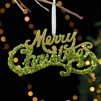 Sparkling Christmas Baubles Glitter Christmas Decorations Sequined Glitter Christmas Ornaments Green Butterfly Star for Festive