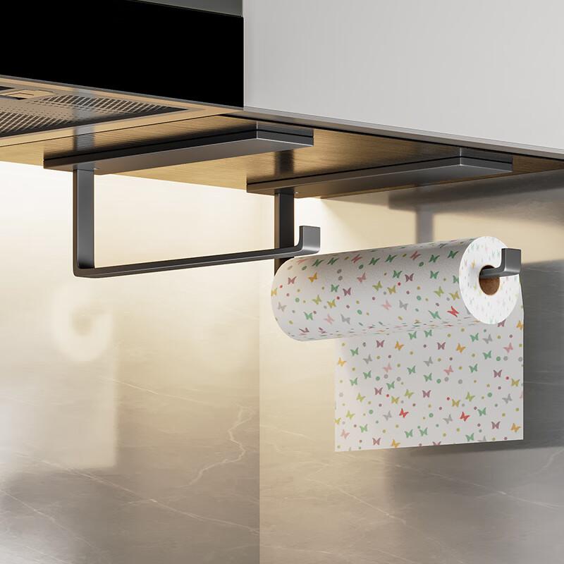 Kitchen Paper Towel Holder, No Drilling Required, Cabinet Roll Paper Rack, Storage Shelf, Kitchen Paper Towels, Plastic Wrap, Hanging Rack