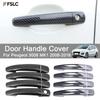 Cars Accessories Door Handle Cover For Peugeot 3008 MK1 2008-2016 Carbon Fiber Silver Car Decoration Exterior Styling Upgrade