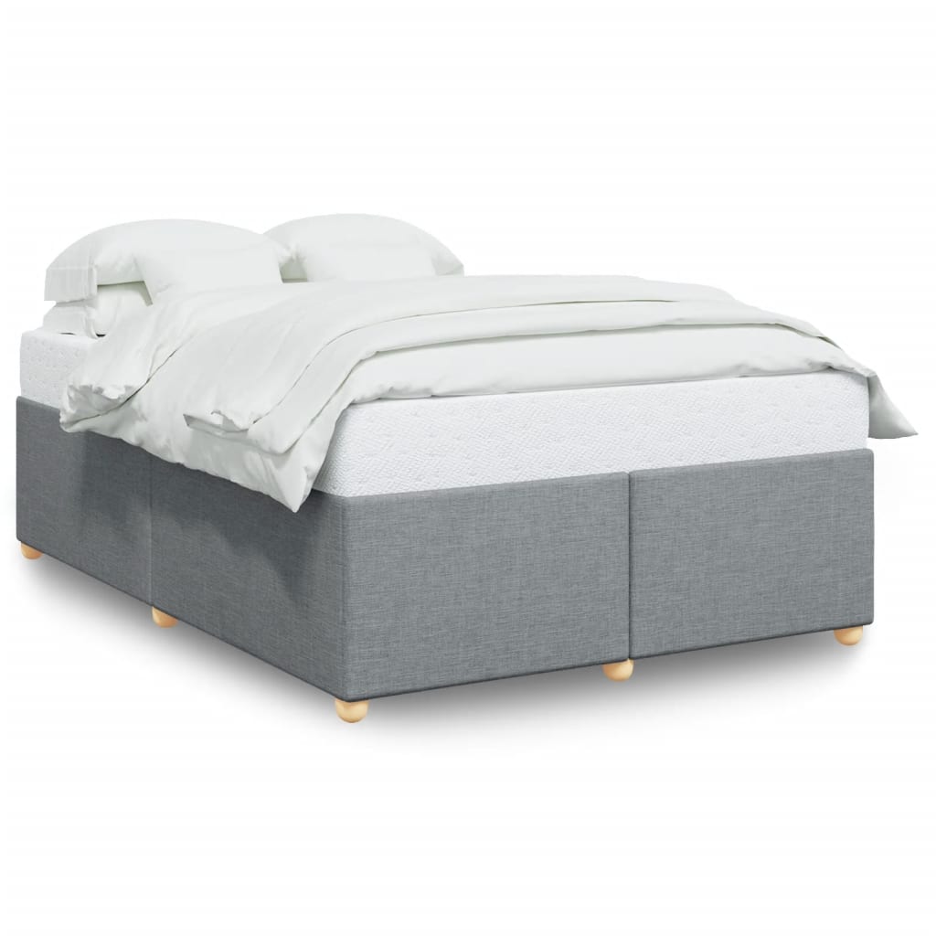 Bed Frame without Mattress Light Grey 140 x 190 cm Fabric