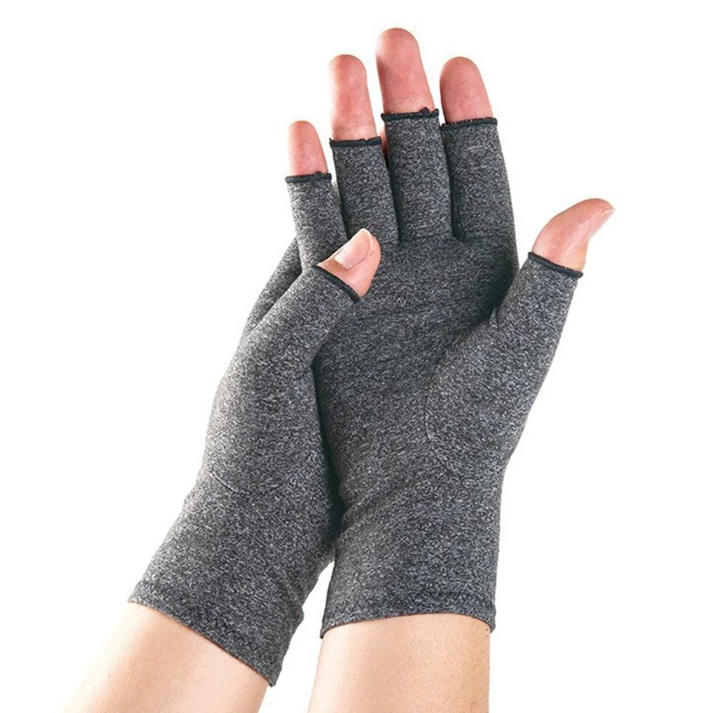

Compression Arthritis Gloves Wrist Support Therapy Wristband Half Finger Compression Gloves Joint Pain Relief Cycling Gloves L