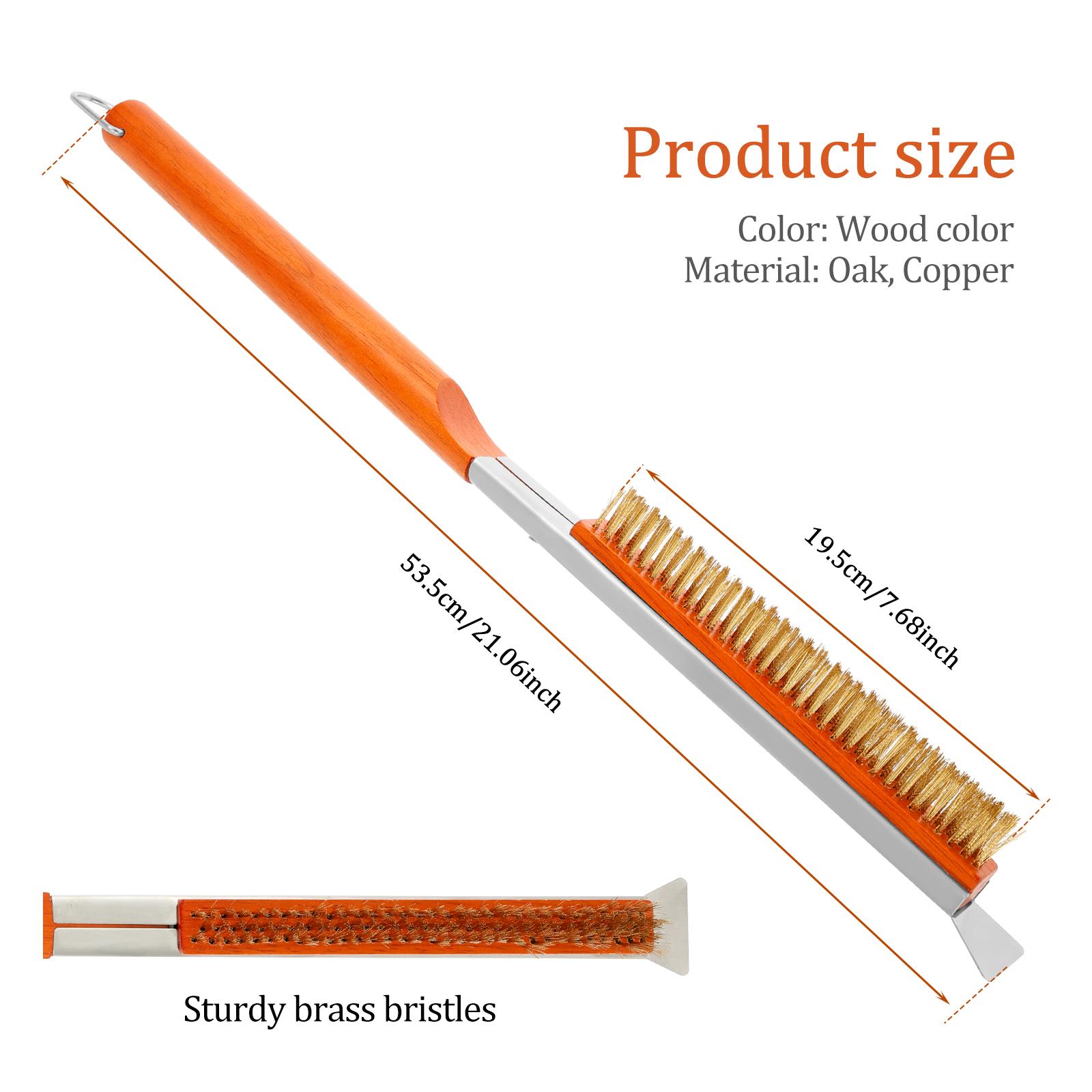 

Pizza Oven Brush Kitchen Oven Brush Cleaner with Stainless Steel Stone Scraper Efficient Pizza Stone Brushes Home Cleaning Tool