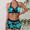 Damen Geometrischer Druck Bikini Einzelteil Bademode