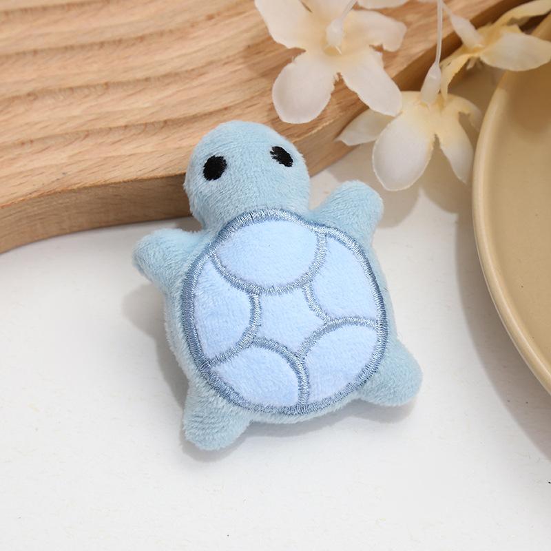 5pcs Mini Cute Turtle Plush Squeaky Toys, Soft Fabric,Interactive Boredom&Exercise Game,Small Breed Pet Supplies,Cartoon Pattern