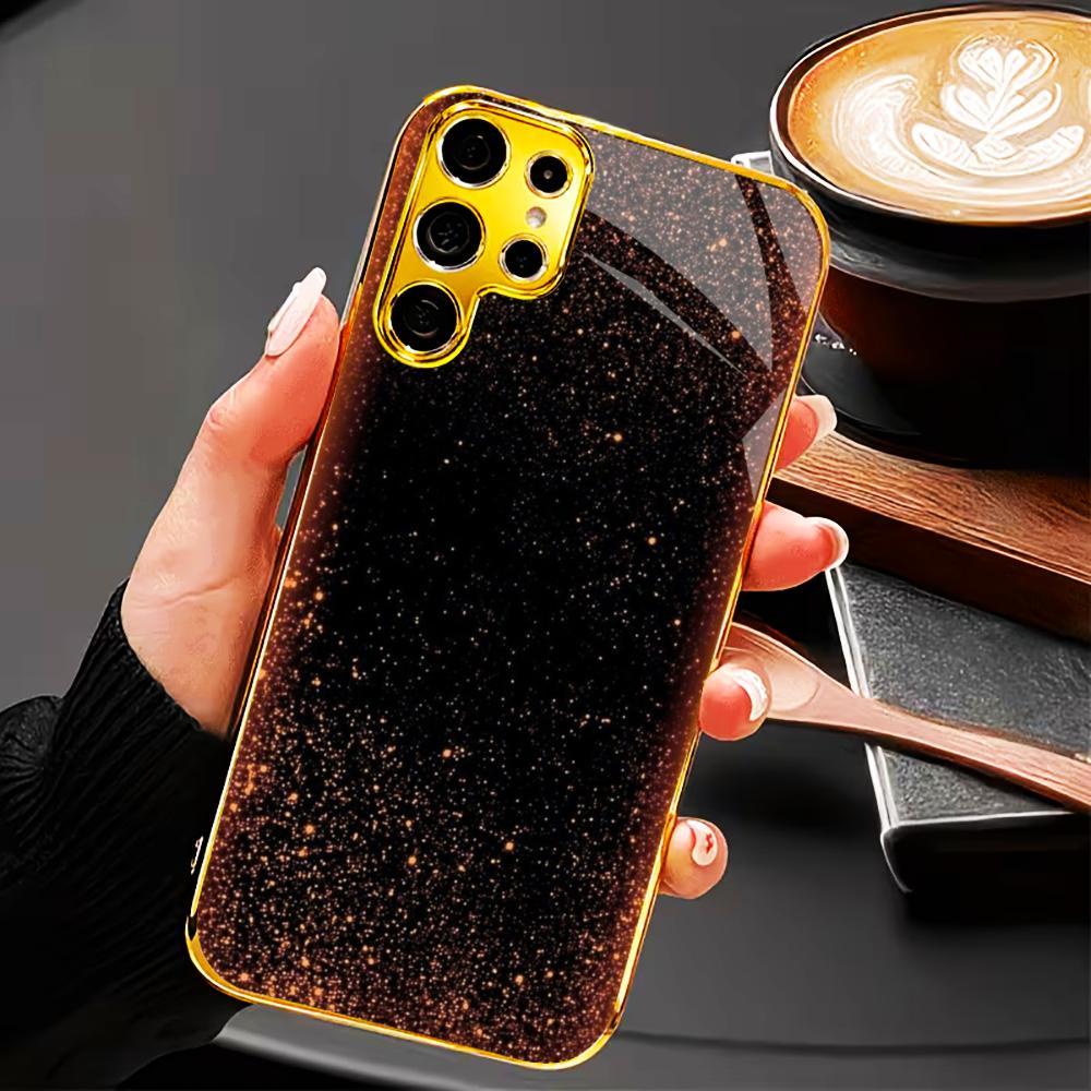 Pink gold faddish cellphone new Bestseller model PhoneCase Glass PhoneCase for Samsung Galaxy S26 S25 S24 S23 S22 FE,Ultra,Plus