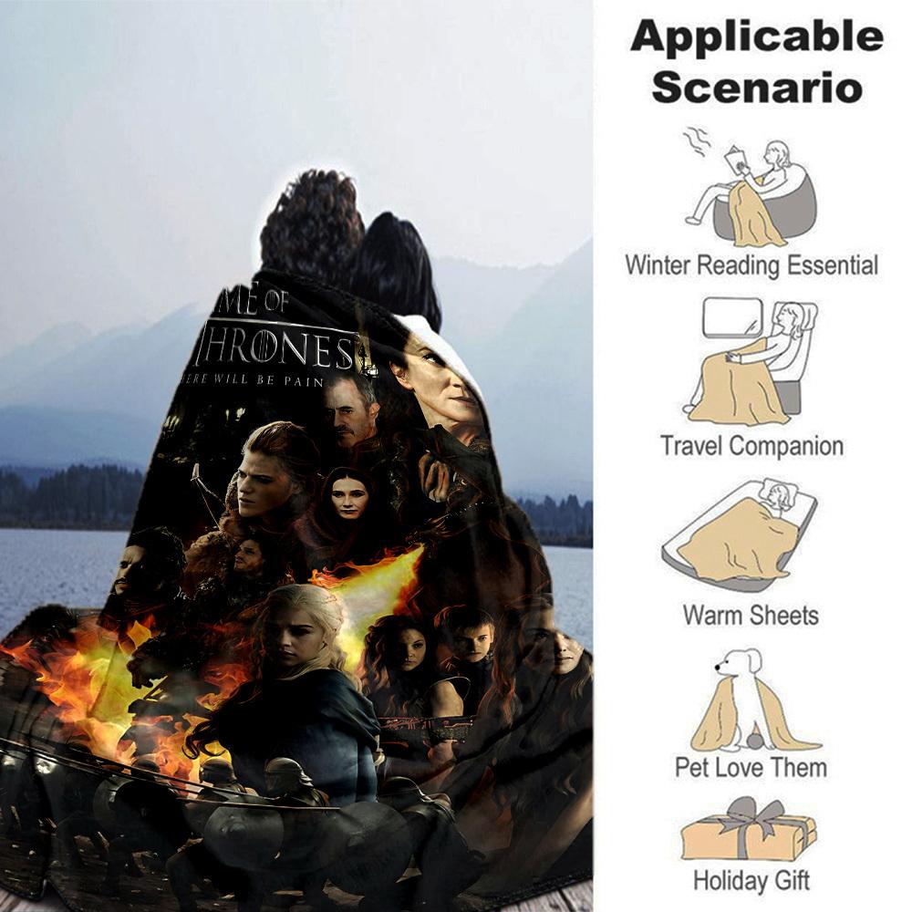 1pc Game of Thrones Flannel Blanket Soft Warm Throw for Home, Office, Travel, All-Season Cozy Bedding GiftL1243
