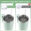 Leeseph Cylinder Ice Cube Tray for Stanley Cup Tumbler, Collapsible Reusable Silicone Ice Molds 3-Grid for Drink Juice Coffee