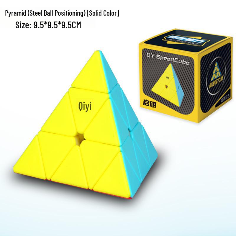 Qiyi 3x3 Zauberwürfel und Pyramide Ahornblattform Rotationsspielzeug Set für die frühe Bildung von Kindern