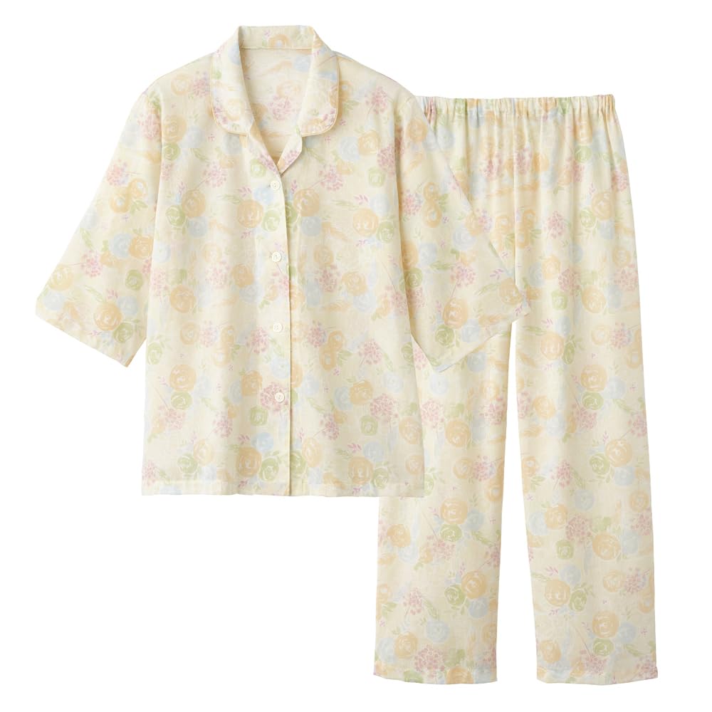 

Gunze Sleeve Long Pants Elastic Leg with Mesh TP3005 Women s 3/4 (with Holes) Back, кремовый