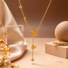 Gold-Plated 3D Butterfly Necklace: Stylish Titanium Steel, Light Luxury Versatile Women's Jewelry.