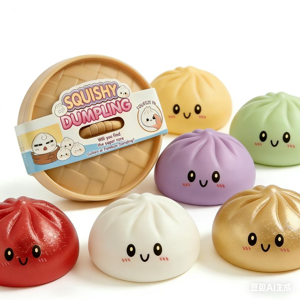 Dumpling Squishy Squeeze Toys Smile Face Dumpling Anti-Stress Ball Soft Fidget Mystery Squishy Tabas Bun Slow Rebound Sqush Toys