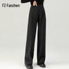 Fanzhen Women's 2024 A/W Thickened Woolen Wide-Leg Casual Trousers