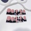 Duck Bill Wearing Nail Piece Advanced Sense Black French Small Diamond Flash Bow Nail Patch Pure Handmade