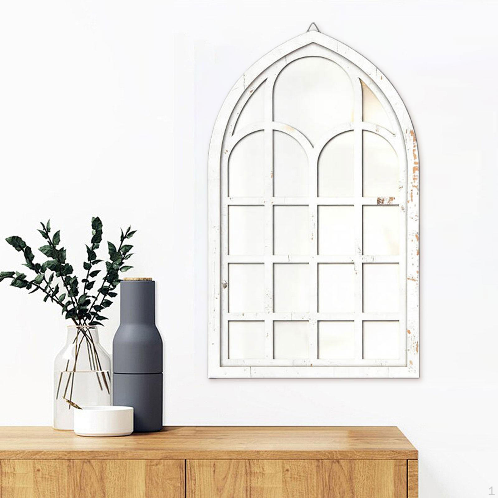 

Arched Accent Minimalism Windowpane Arch Mirror Decorative Wall for Fireplace Mantel белый