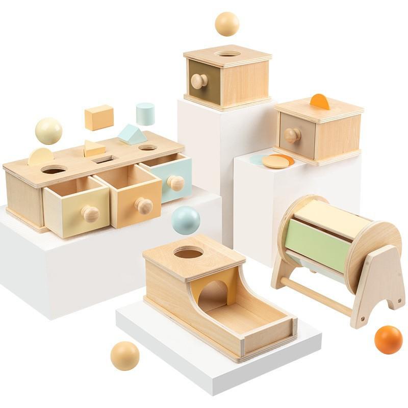 Children's Montessori Coin Box Game Wooden Teaching Aids