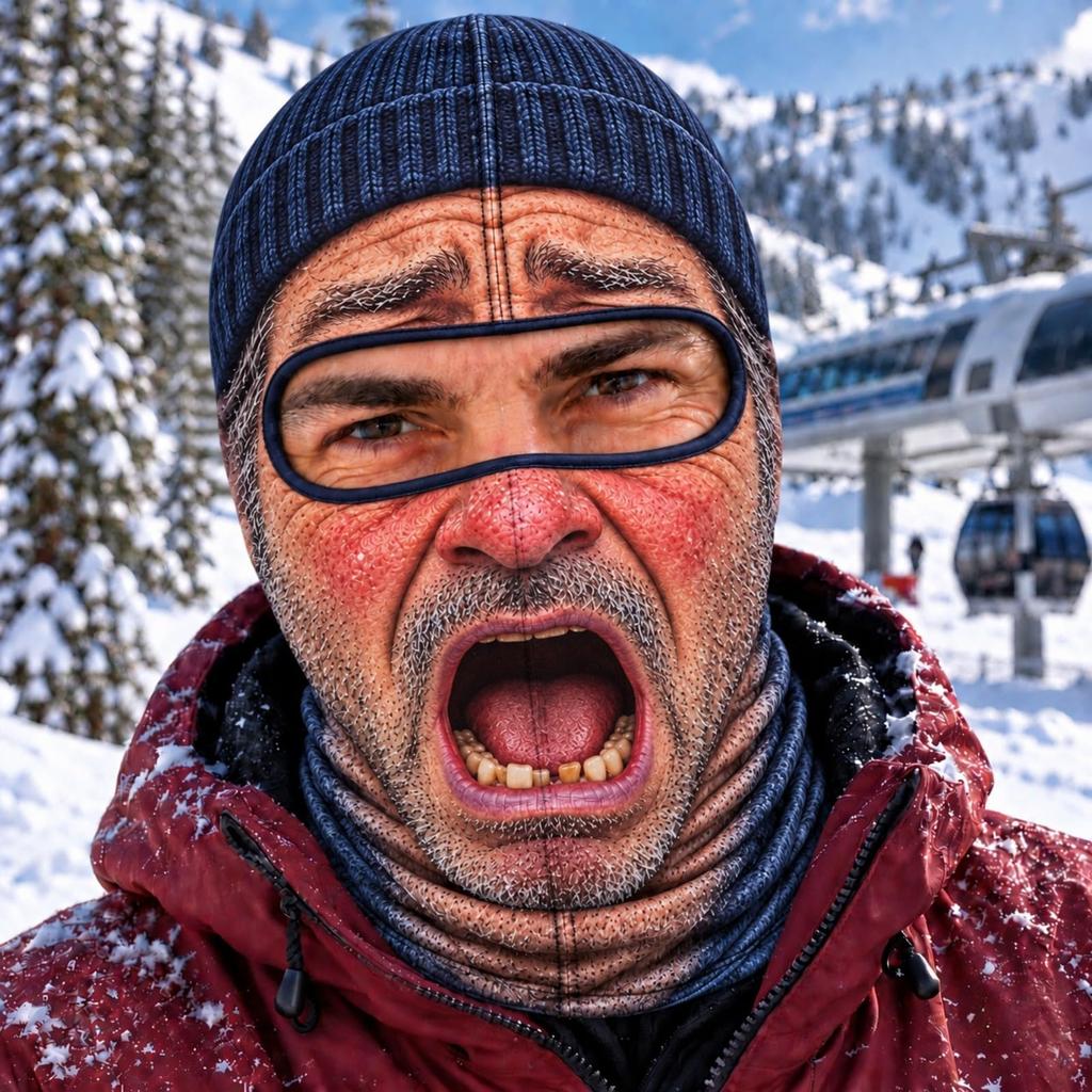 Gorro Bufanda de Esquí Divertido con Estampado 3D de Invierno para Hombres, para Deportes al Aire Libre