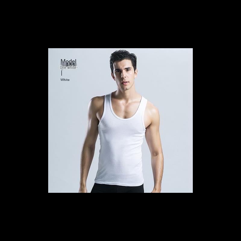 

Мужская майка из чистого хлопка с двойным слоем и перекрещенной спиной L