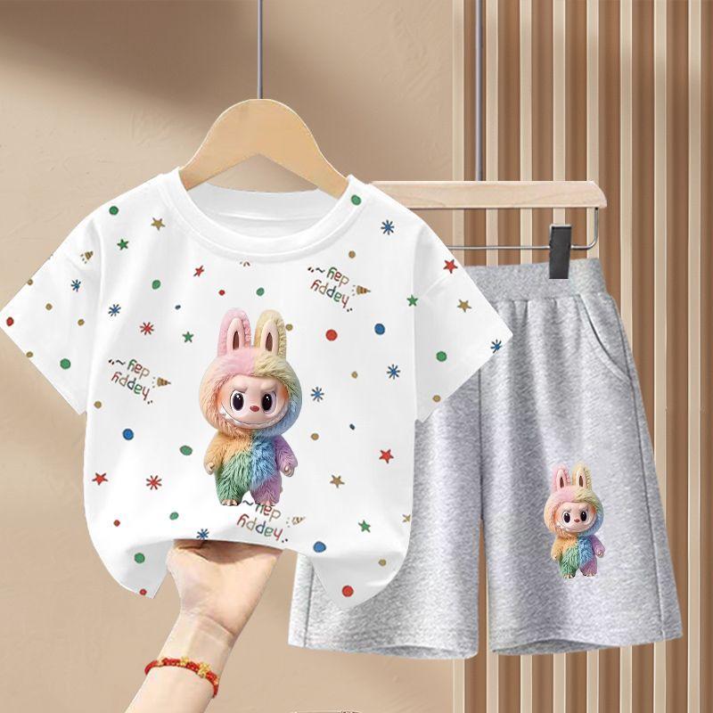 Children's Fashion Set Summer Girls' Cute Pure Cotton Set