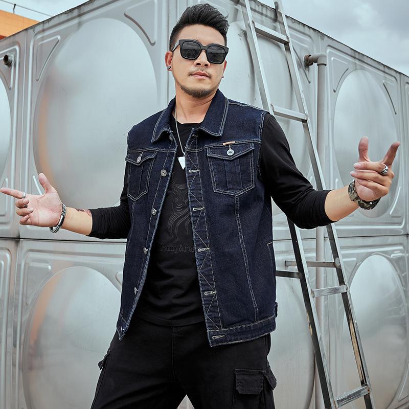 

Мужской джинсовый жилет большого размера 8XL темно-синий