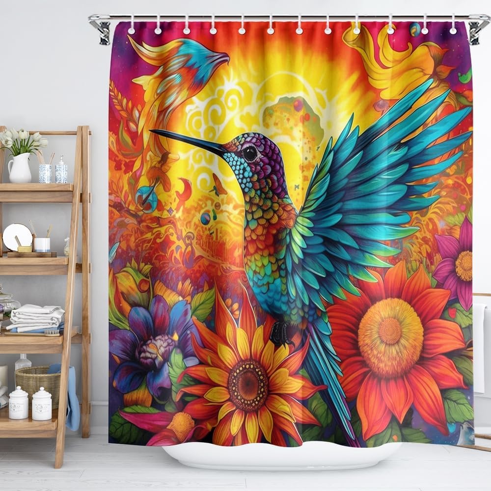 Black Shower Curtain Life Tree Sky Elephant Neon Fabric Plant Fantasy Art Bathroom Curtain For Women Bathtub Decoration