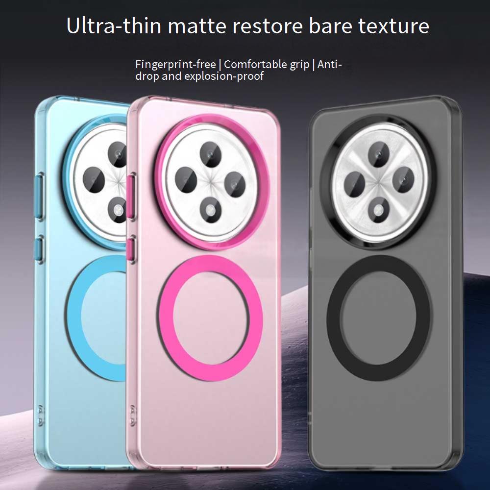 Magsafe Matte Phone Case For Oppo Reno 12F 5G/4G 12FS 5G/4G F27 Protective Case Magnetic Wireless Charging Shockproof Back Cover