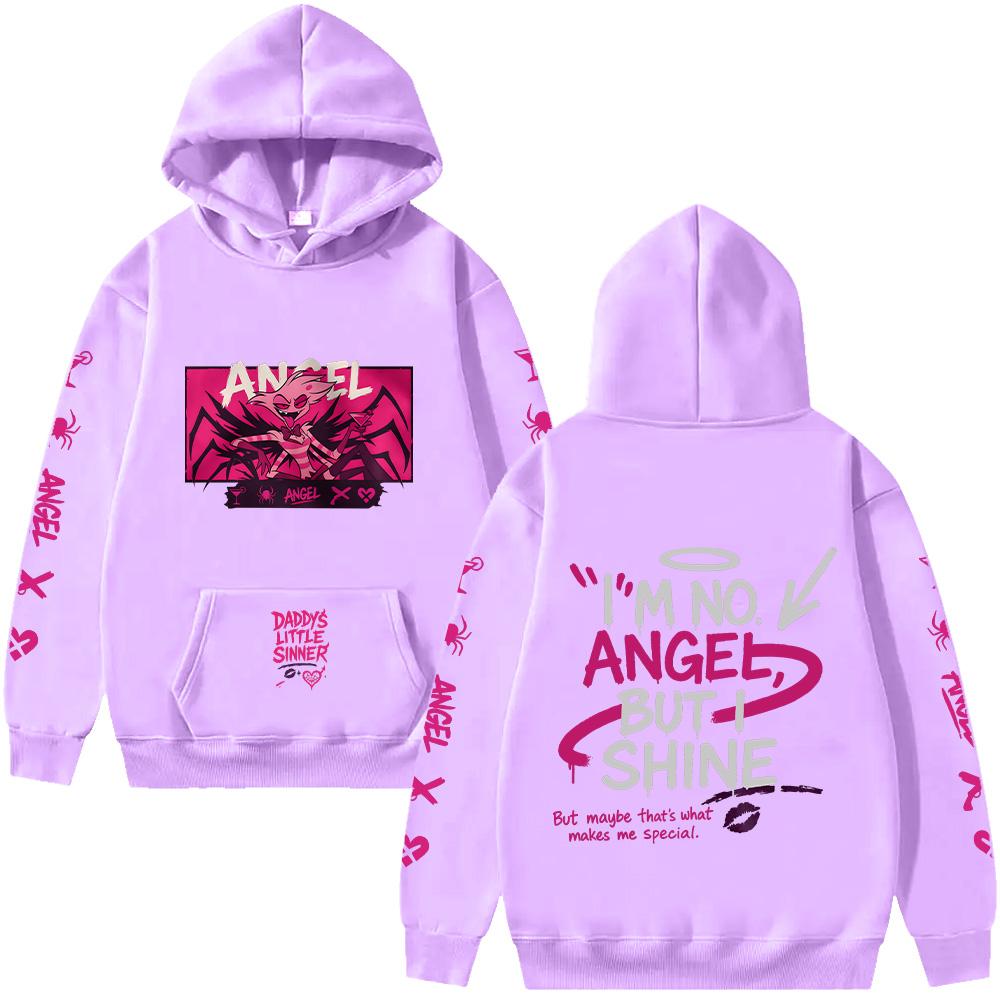 Angel Dust Hoodie Hazbin Hotel Harajuku Anime Pullovers Demoncore Unisex Streetwear Cute Edgy Imp Gift for Fan Streetwear Clothes