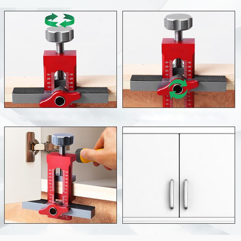Wardrobe Cabinet Door Panel and Rebounder Doweling Drilling Guide Locator Punched Mounting Jig Cabinet Door Mounting Jig