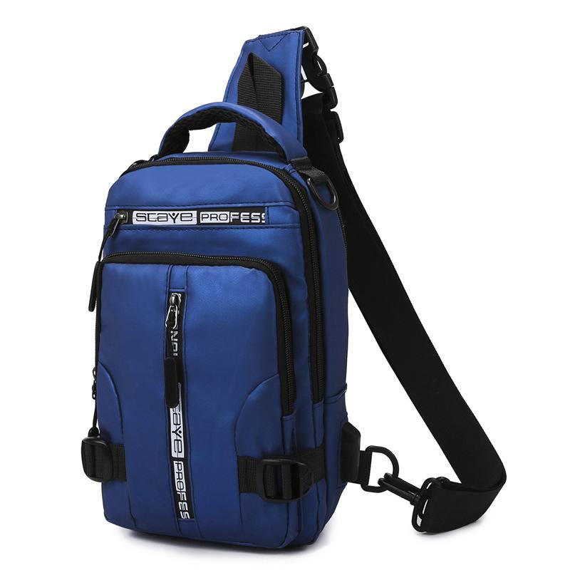 

Мужская многофункциональная нагрудная сумка, нишевая модная повседневная наплечная сумка-мессенджер, новый тренд, красивая личность, маленький рюкзак синий