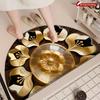 1Pcs Art Deco Golden Semi Circle Welcome Doormat Non-Slip for Outdoor Patio Porch Kitchen Bathroom Entryway Floor Mat