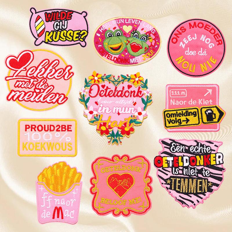 10pcs New Set Netherland Oeteldonk Emblem Patches Diy Netherland Carnival Patch Iron On Patches For Clothing Sew Badges Stickers 