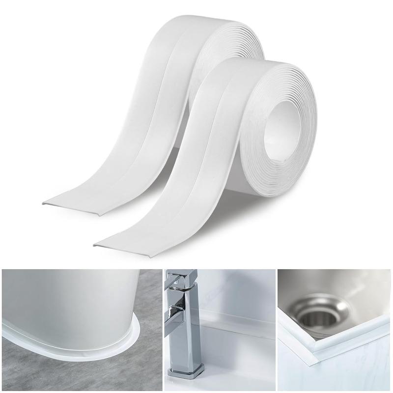 Bathroom Sealing Tape Waterproof Sealing Tape Suitable for Bathroom, Toilet, Kitchen Countertop, Bathroom, Toilet (white 38mmX3.5m)