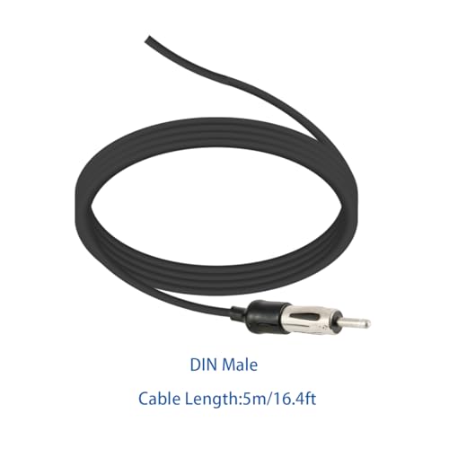 POBADY DAB DAB+ FM/AM GPS Antenna Shark Fin Car Radio Antenna Signal Amplifier with SMA-SMB-DIN Plug Connector and 5M RG174 Cable for Car Digital FM/A