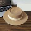 French Style Straw Hat with Large Brim Ribbon Decor Foldable Sun Protection Hat Summer Beach Travel Vacation Hat